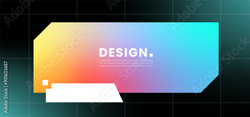Futuristic element vector illustration. Colorful lower third video overlay.