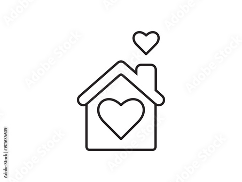 Icon a house representation, isolated against a clean background. This simple vector symbol evokes a sense of warmth and security, embodying the concept of home.