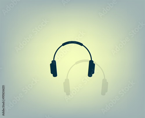 Vector icon with shadow on gray background with gradient.