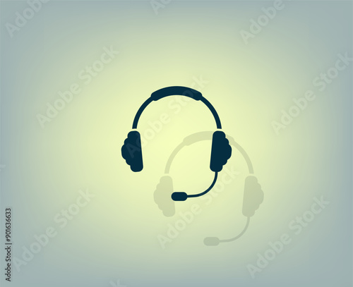 Vector icon with shadow on gray background with gradient.