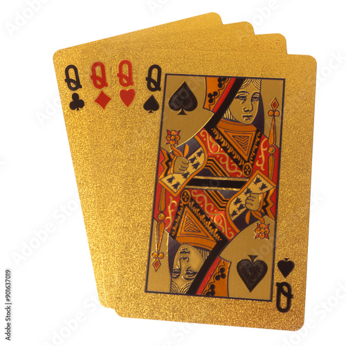 Gambling Card queen isolated on white background