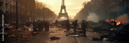 Riots in Paris. Diversions at the Paris Olympics. photo