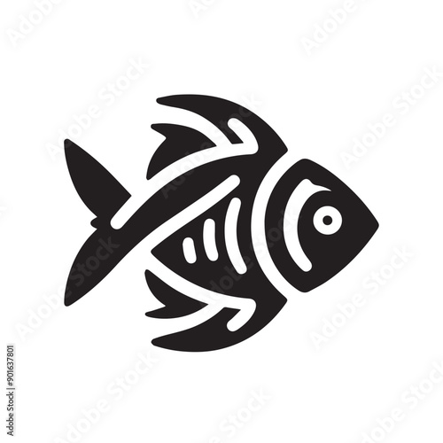 Fish vector illustration isolated on white background. Fish minimalistic icon