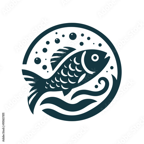 Fish logo, icon, minimalistic design