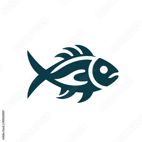 Fish vector icon isolated, white background. Fish logo, icon 