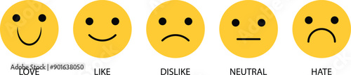 Feedback emoji icons, symbols. Vector illustration