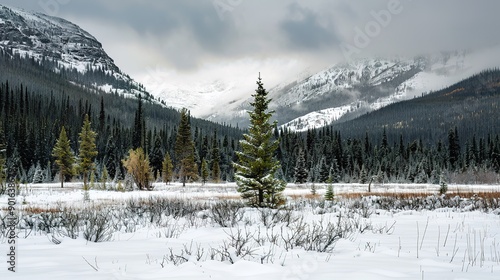 snow covered mountains