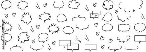 Speech bubble, speech balloon, chat bubble line art vector icon for apps and websites