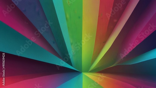a digital abstract design with layered gradients and sharp angles, using bright colors like lime green, fuchsia, and sky blue, 3d