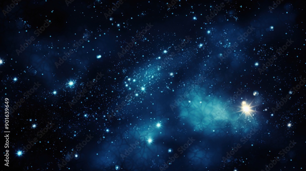Fototapeta premium Cosmic Galaxy, Blue Hues, Celestial Canvas