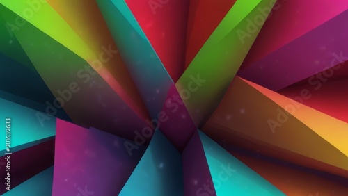 a digital abstract design with layered gradients and sharp angles, using bright colors like lime green, fuchsia, and sky blue, 3d