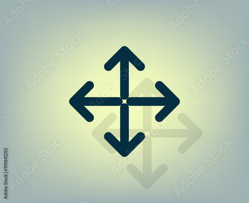 Vector icon with shadow on gray background with gradient.