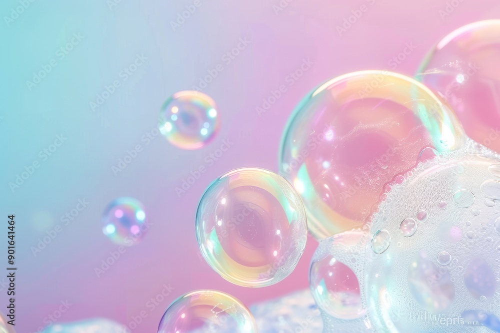 rainbow color Beautiful transparent soap bubbles on one background isolated, space for text rainbow color Beautiful transparent soap bubbles on one background isolated, space for text