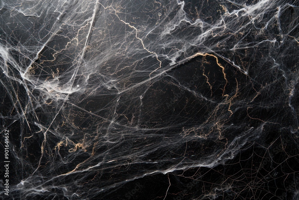 Real creepy spider webs silhouette isolated on black banner panorama - Halloween background template Real creepy spider webs silhouette isolated on black banner panorama - Halloween background template