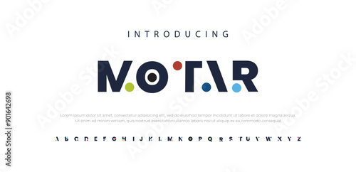 Motar modern, futuristic modern geometric font