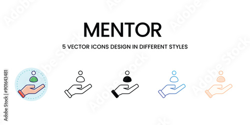 Mentor  icons set vector illustration, vector stock