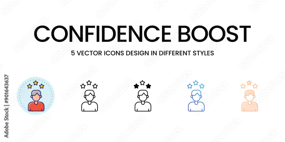 Confidence Boost icons set vector illustration, vector stock Confidence Boost icons set vector illustration, vector stock