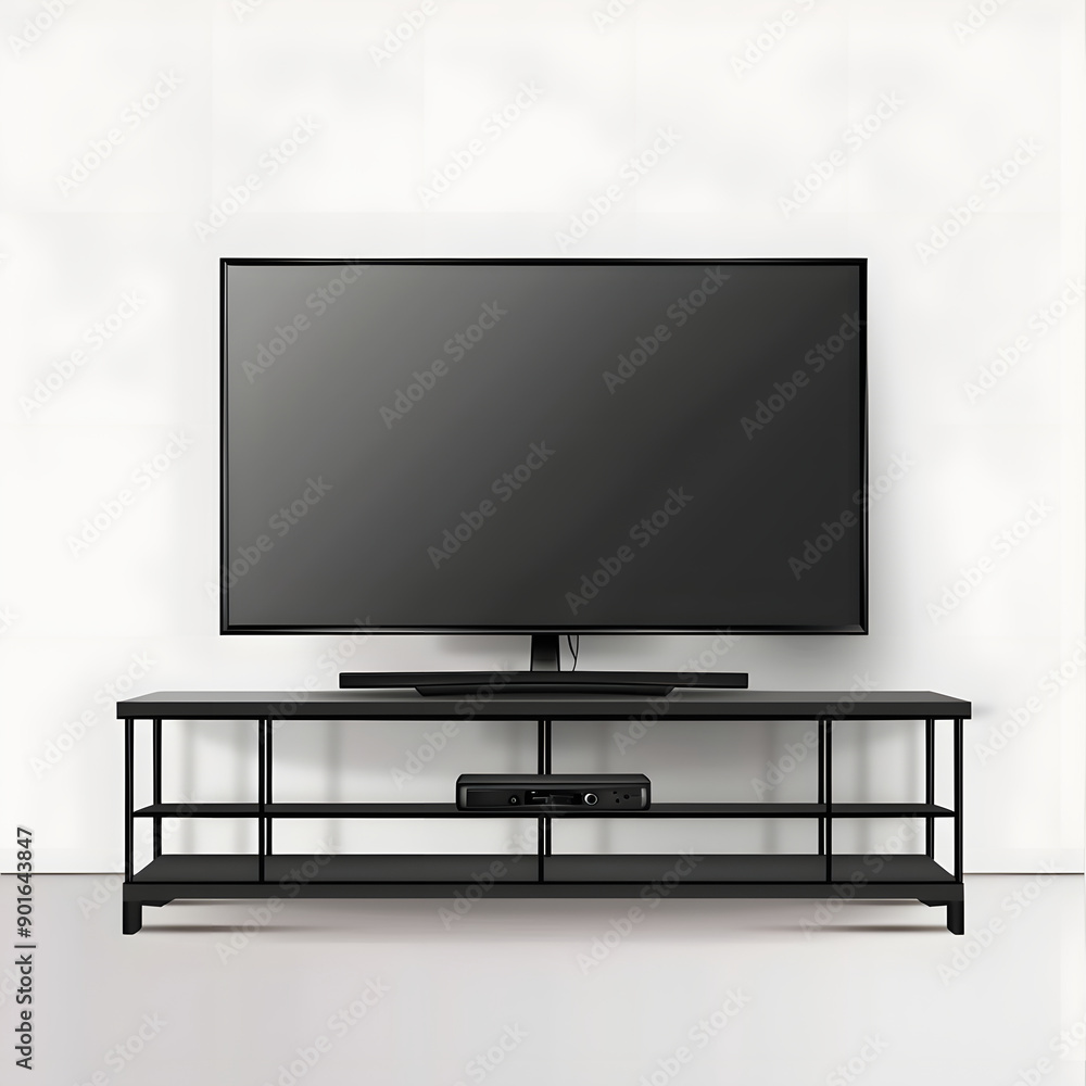 TV unit in black on white background TV unit in black on white background