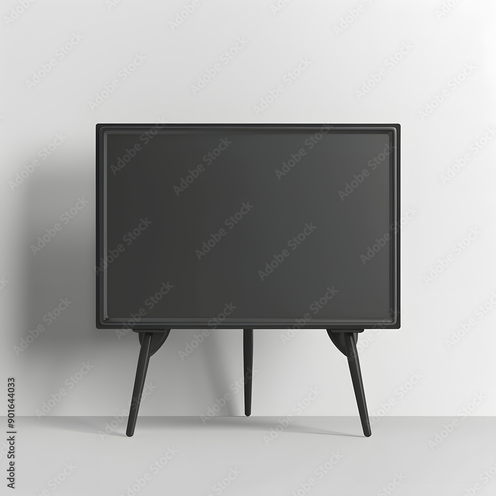 TV unit in black on white background TV unit in black on white background