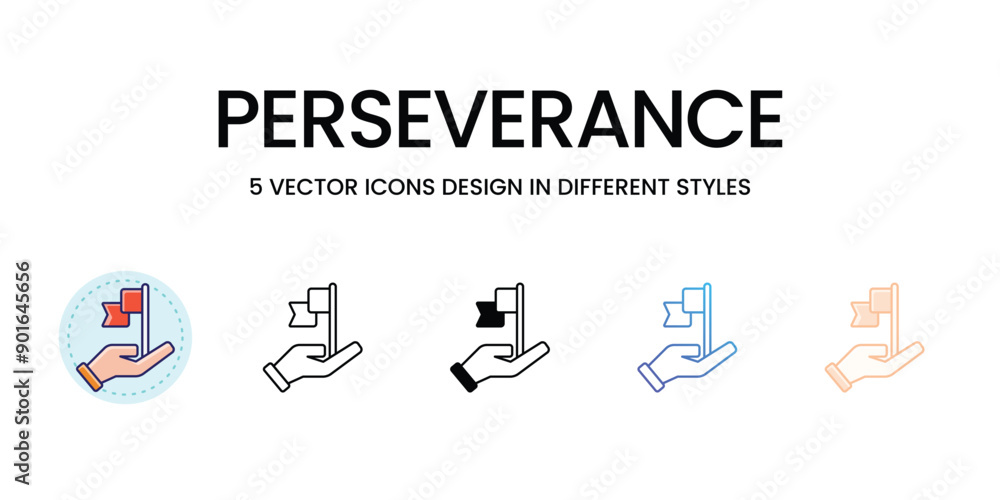 Perseverance icons set vector illustration, vector stock Perseverance icons set vector illustration, vector stock