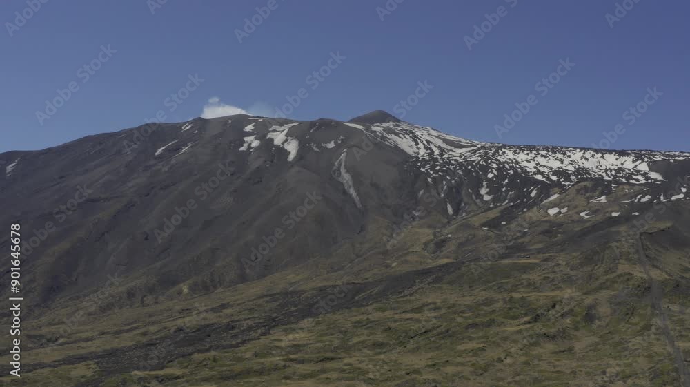 Aerial, Etna Volcano Producing Smoke Rings, Sicily Aerial, Etna Volcano Producing Smoke Rings, Sicily