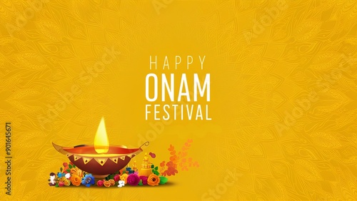 Happy Onam, south Indian festival, happy Onam greetings background photo