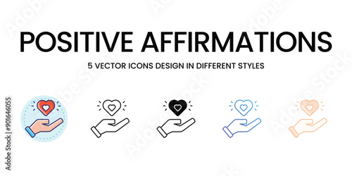Positive Affirmations icons set vector illustration, vector stock