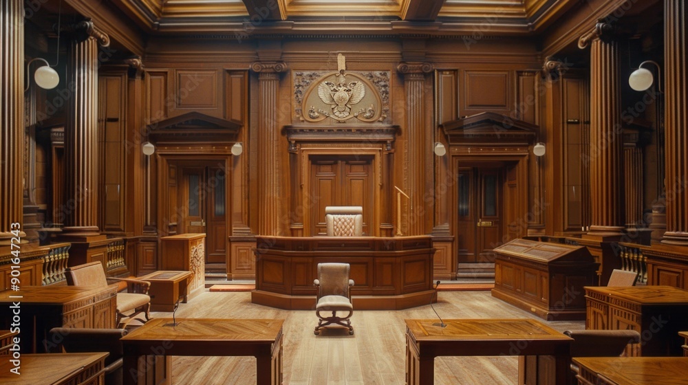 A large room with a wooden floor and wooden furniture A large room with a wooden floor and wooden furniture