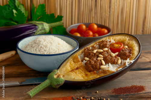 Warm, roasted eggplant crad...