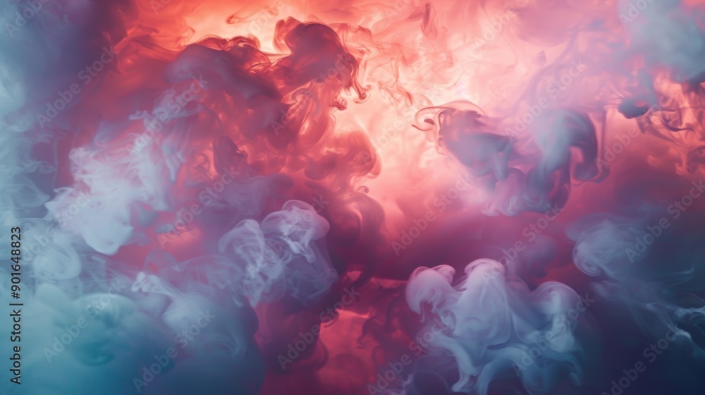 Obraz premium Abstract colorful smoke in pink and blue hues