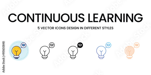 Continuous Learning icons set vector illustration, vector stock