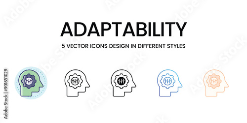 Adaptability icons set vector illustration, vector stock