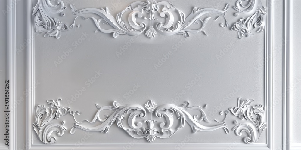 Fototapeta premium Baroque ornamental vintage border frame. Generative AI
