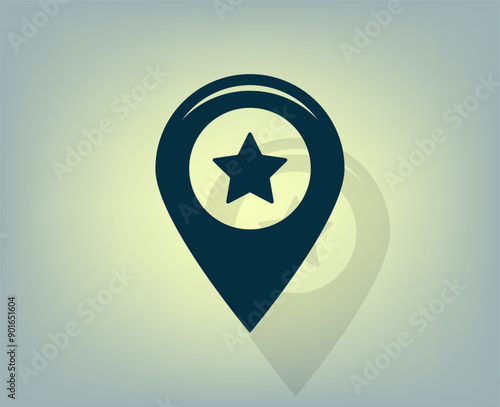 Vector icon with shadow on gray background with gradient.