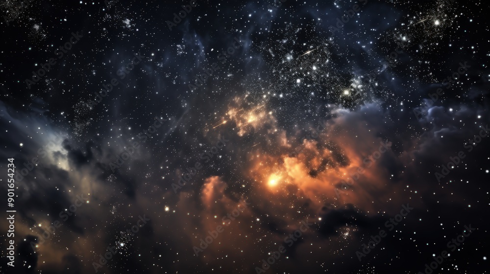 Fototapeta premium Cosmic Nebula: A Starry Sky Tapestry