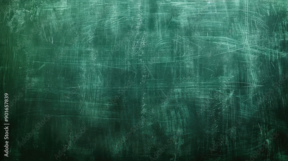Fototapeta premium Chalk marks on a green chalkboard background create an abstract texture. Ideal for educational ideas.
