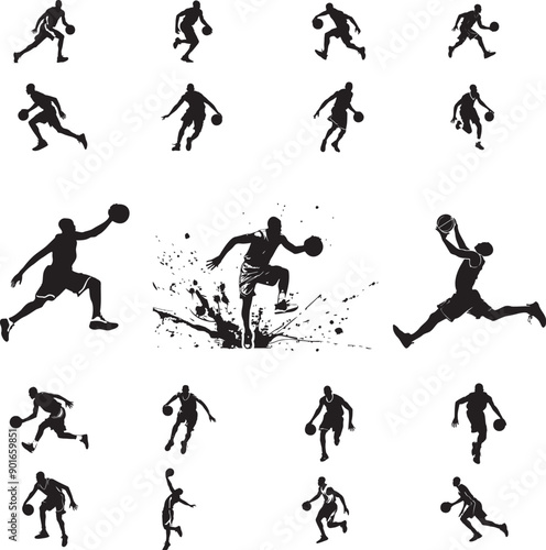 Wallpaper Mural Basketball game icons set Torontodigital.ca