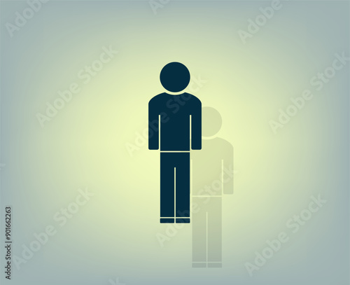 Vector icon with shadow on gray background with gradient.