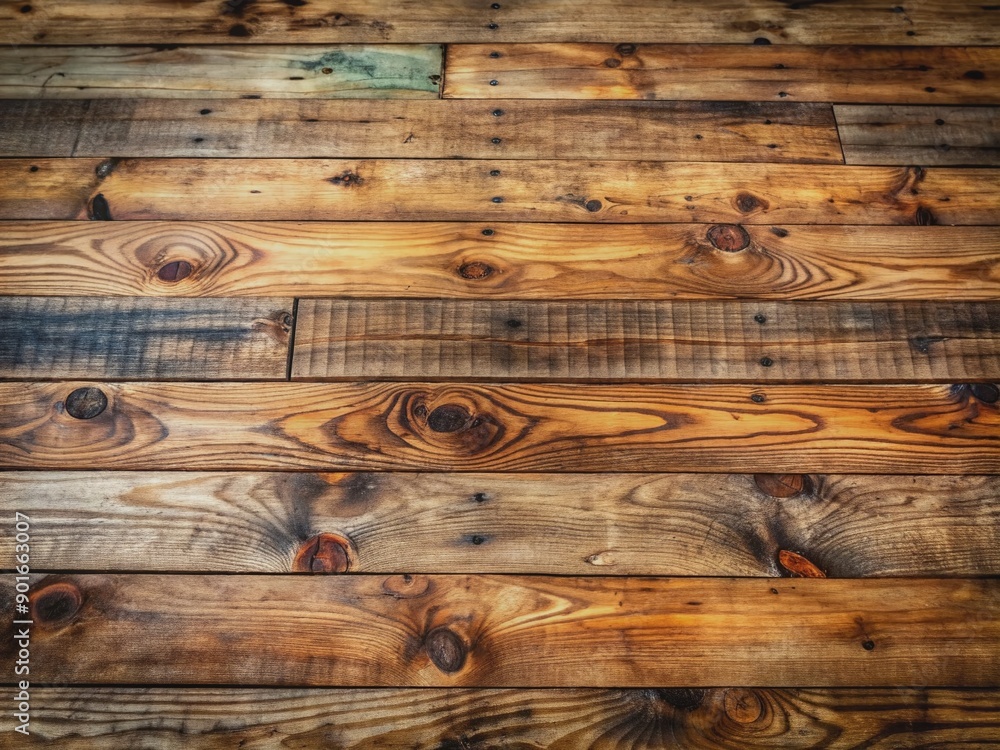 Rustic, worn, and distressed 1800s-style wooden flooring texture background featuring weathered wooden planks with prominent knots and natural imperfections. Rustic, worn, and distressed 1800s-style wooden flooring texture background featuring weathered wooden planks with prominent knots and natural imperfections.