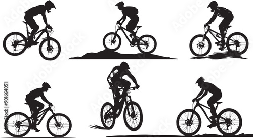 Mountain bike  icons set