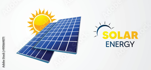 solar energy vector illustration for solar panel sale 