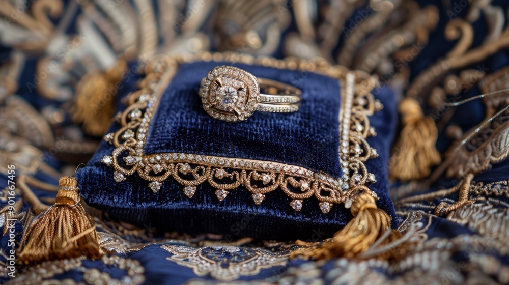 A Symbol of Love: Wedding Rings Resting on a Pillow A Symbol of Love: Wedding Rings Resting on a Pillow