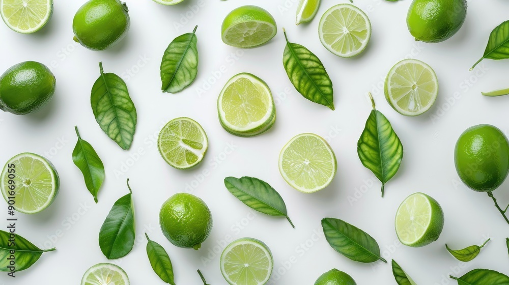 Limes on white backdrop Limes on white backdrop
