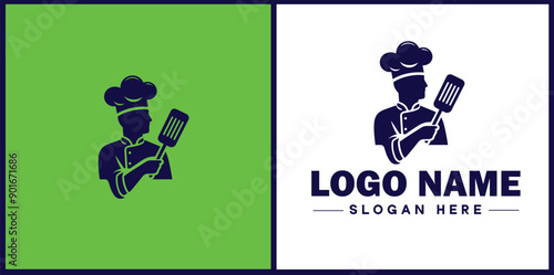 Cooking school icon Culinary academy Cooking institute Culinary school flat logo sign symbol editable vector