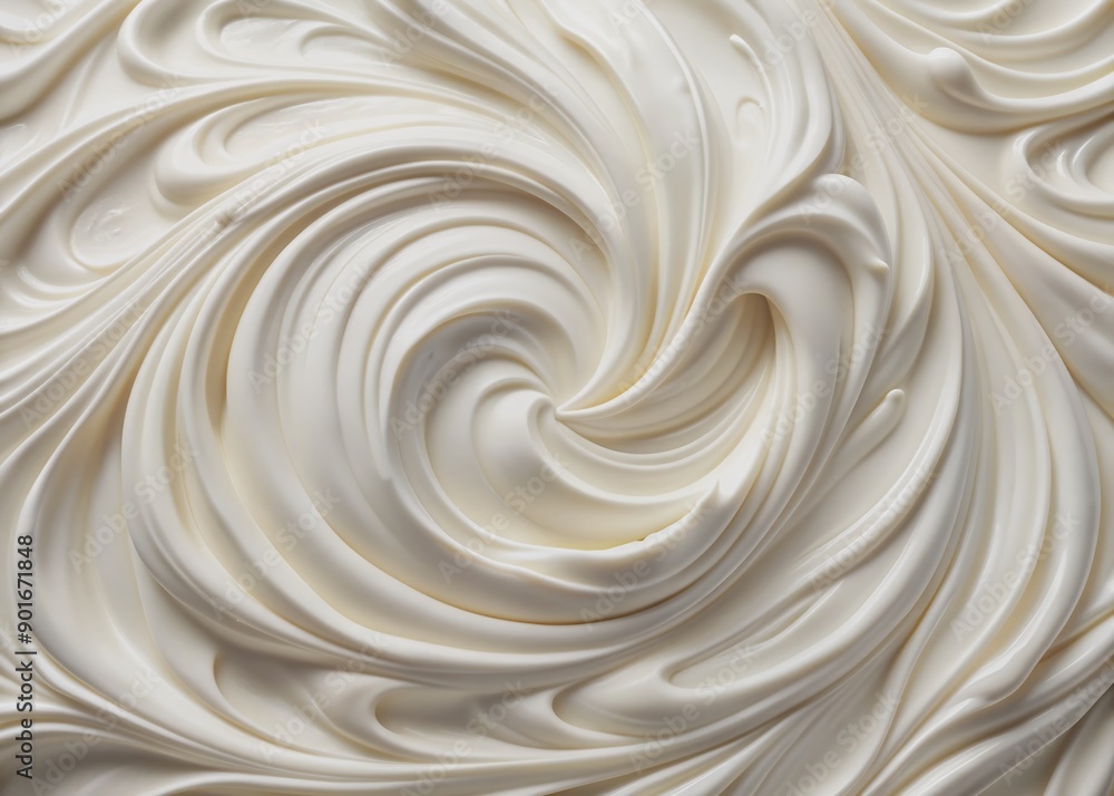 Soft, creamy white texture paint swirls artfully on a minimalist white background, evoking a sense of calm, modernity, and simplicity in this abstract artistic still life. Soft, creamy white texture paint swirls artfully on a minimalist white background, evoking a sense of calm, modernity, and simplicity in this abstract artistic still life.