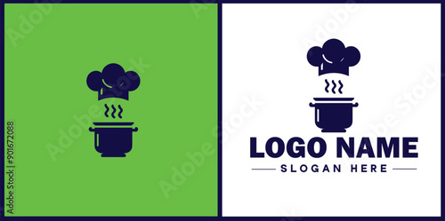 Cooking school icon Culinary academy Cooking institute Culinary school flat logo sign symbol editable vector