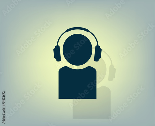 Vector icon with shadow on gray background with gradient.