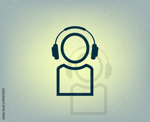 Vector icon with shadow on gray background with gradient.