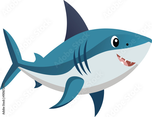 A shark fish on white background 