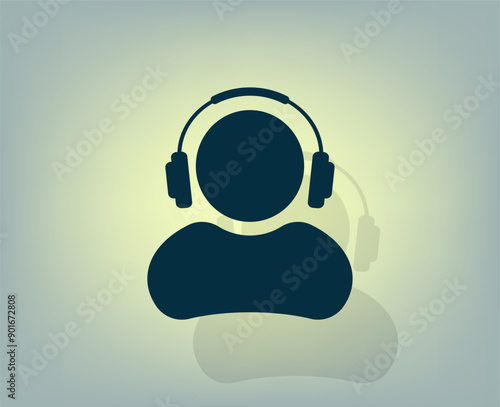 Vector icon with shadow on gray background with gradient.